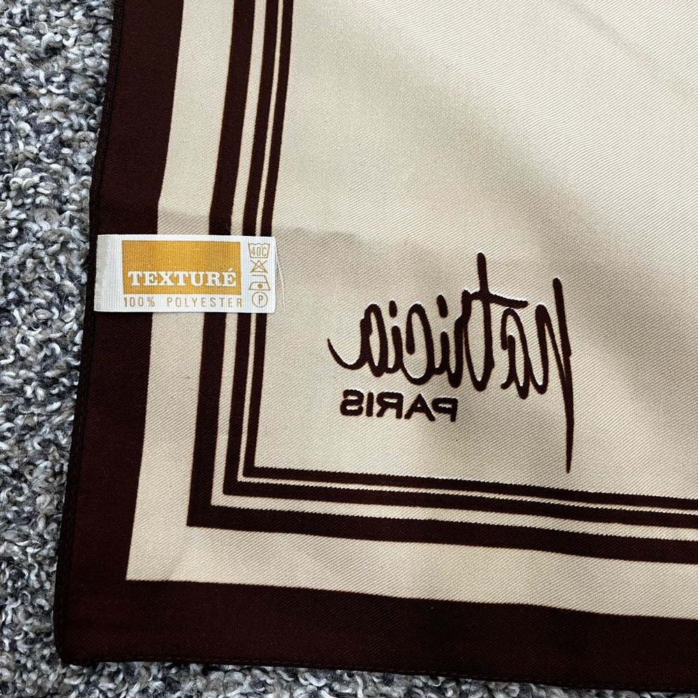 Patricia Paris cream and brown neckerchief one size - Picture 4 of 4